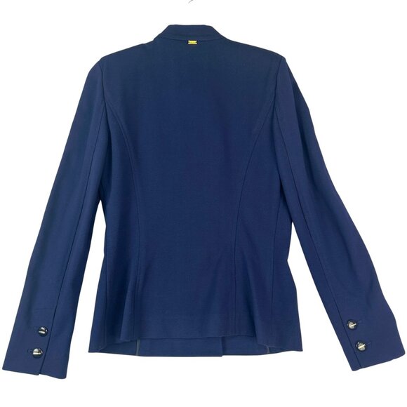 St John Navy Blue Double-Breasted Blazer Santiago Knit Size 2 NWT MSRP $1200 - Picture 2 of 12